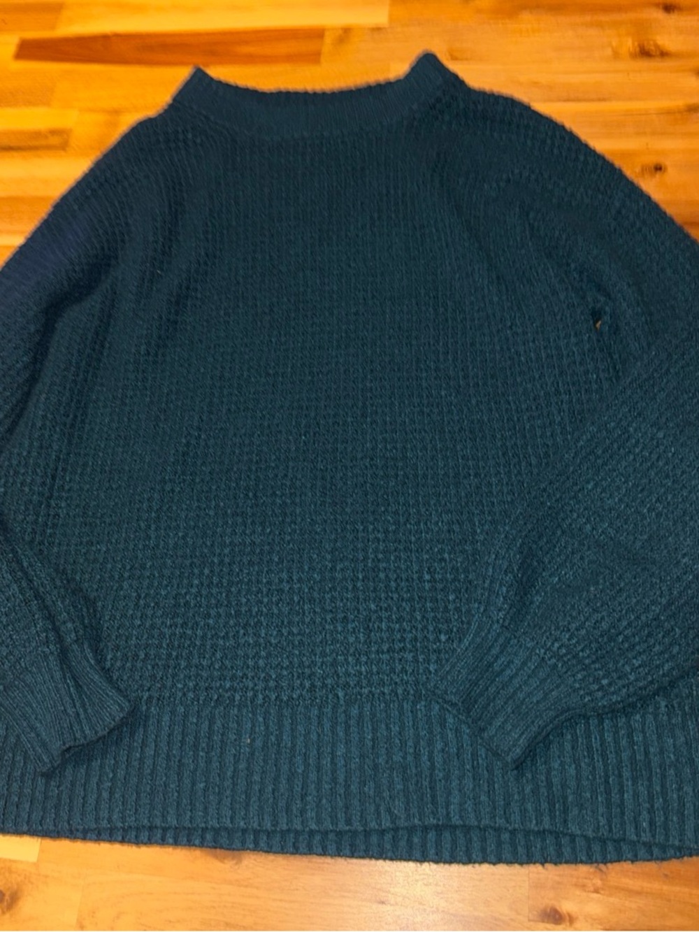 American Eagle Outfitters Teal Knit Crewneck Sweater
